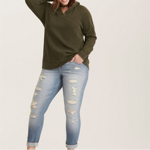 torrid Denim - Torrid Premium Denim Medium Wash Distressed Boyfriend Jeans size 22w